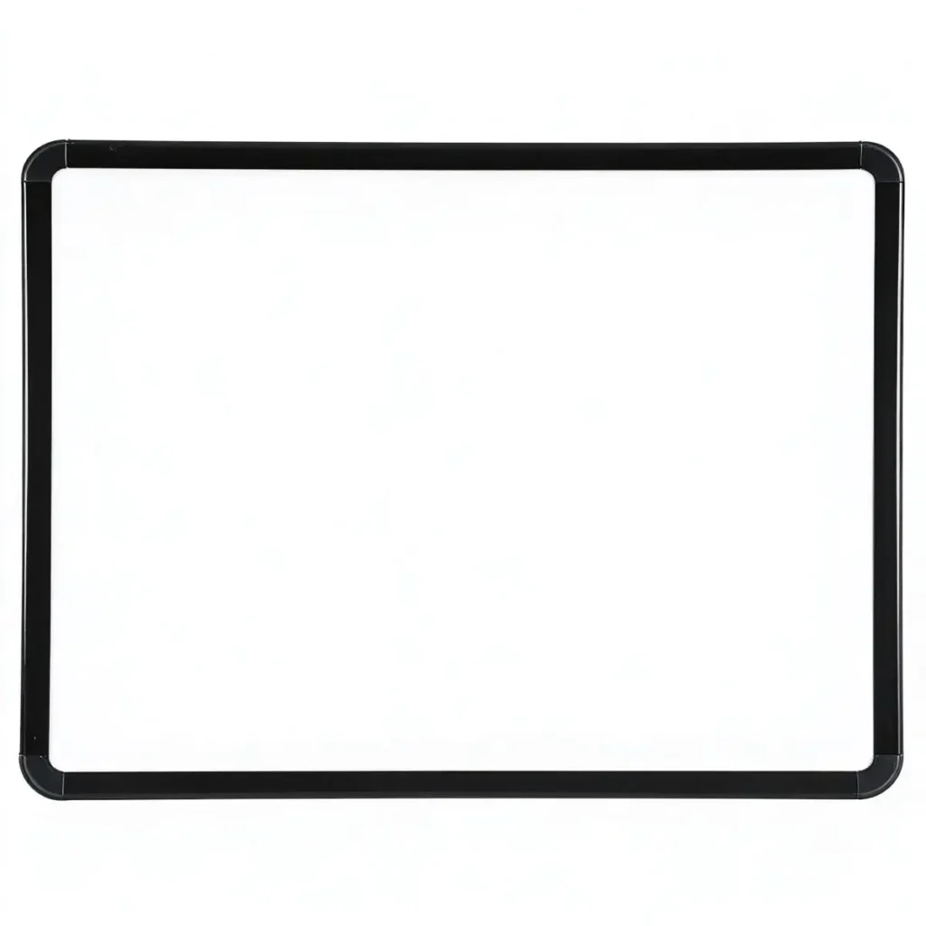 Rounded Black Plastic Frame Magnetic Whiteboard