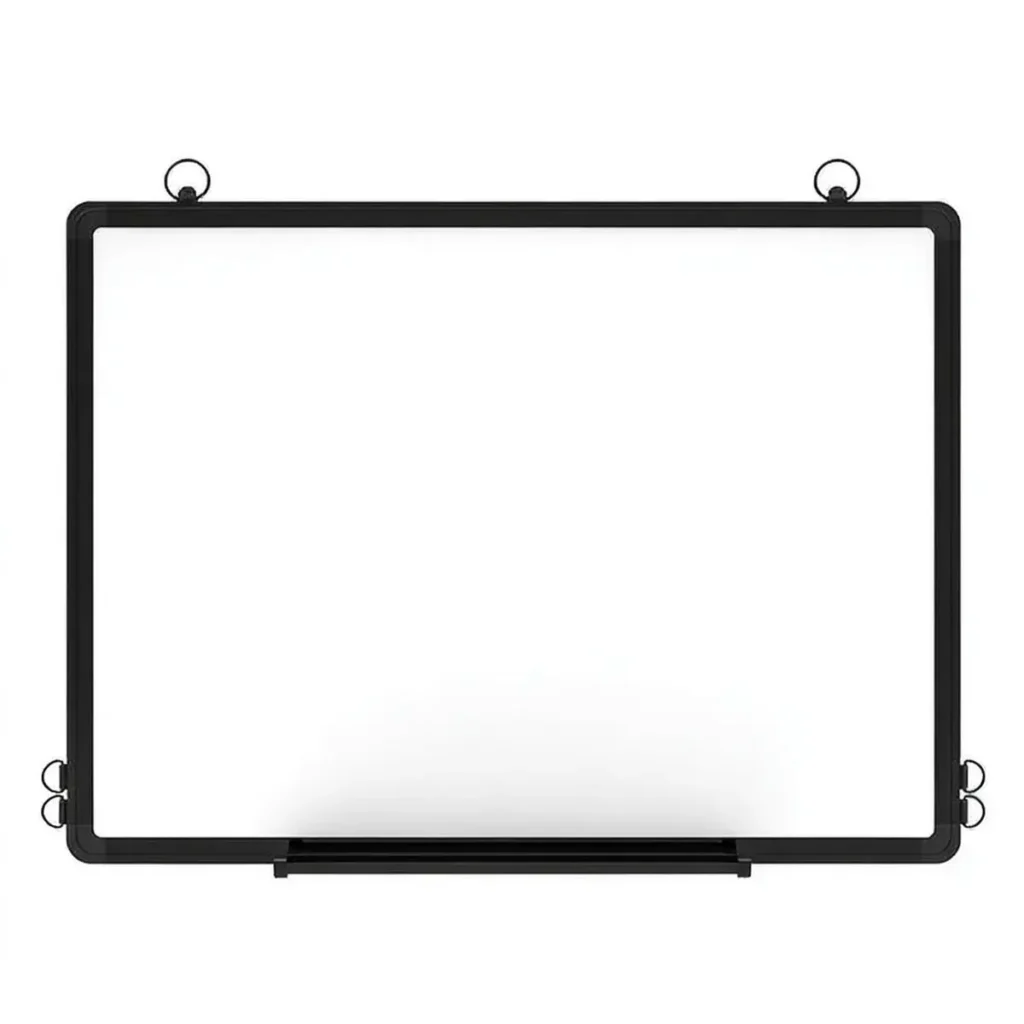 Black Frame Magnetic Whiteboard with Pen Tray