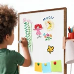 Rustic Brown Wood Frame Magnetic Whiteboard