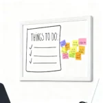 White Wood Frame Magnetic Dry Erase Whiteboard