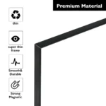 Slim Black Frame Portrait Dry Erase Whiteboard