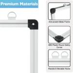 Silver Frame Mini Whiteboard with Hanging Loops