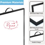 Black Frame Magnetic Memo Whiteboard with Carry Handle