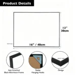 Slim Black Frame Portrait Dry Erase Whiteboard