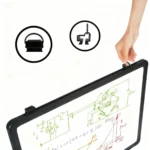 Black Frame Magnetic Whiteboard with Pen Tray