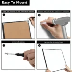 Slim Black Frame Portrait Dry Erase Whiteboard