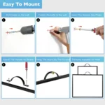 Black Frame Magnetic Memo Whiteboard with Carry Handle