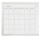 White Frame Monthly Calendar Whiteboard with Notes Column