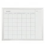 White Frame Monthly Calendar Whiteboard with Notes Column