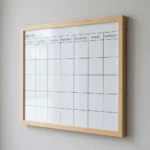 Light Wood Frame Monthly Calendar Whiteboard