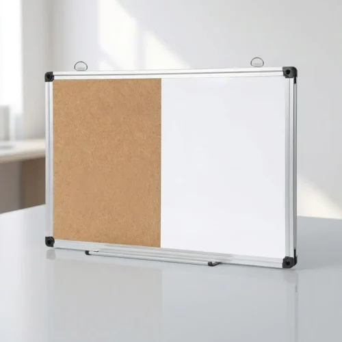 Aluminum Frame Whiteboard and Cork Board Combo
