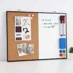 Black Frame Whiteboard and Cork Bulletin Board Combo
