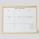 Wood Frame Weekly Planner Whiteboard