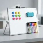 Silver Frame Desktop Whiteboard with Folding Stand