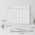 White Frame Monthly Calendar Dry Erase Board
