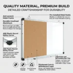 Aluminum Frame Whiteboard and Cork Board Combo