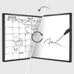 Black Frame Monthly Calendar Whiteboard with Notes Area