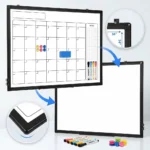 Black Frame Magnetic Monthly Calendar Whiteboard