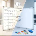 Silver Frame Magnetic Monthly Calendar Whiteboard