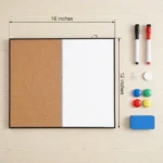 Black Frame Whiteboard and Cork Bulletin Board Combo