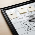 Black Frame Monthly Calendar Dry Erase Board