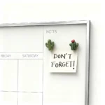 Wall-Mounted Monthly Calendar Whiteboard