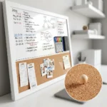 Monthly Calendar Whiteboard with Cork Bulletin Strip