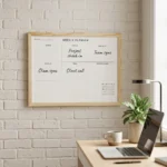 Wood Frame Weekly Planner Whiteboard