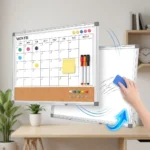 Combo de pizarra calendario mensual y tira de corcho