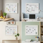 White Frame Monthly Calendar Dry Erase Board