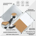 Aluminum Frame Whiteboard and Cork Board Combo