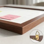 Brown Wood Frame Monthly Calendar Whiteboard