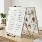 Silver Frame Desktop Whiteboard with Folding Stand