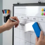 Black Frame Magnetic Monthly Calendar Whiteboard