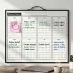 Weekly Planner Dry Erase Whiteboard with Notes Section