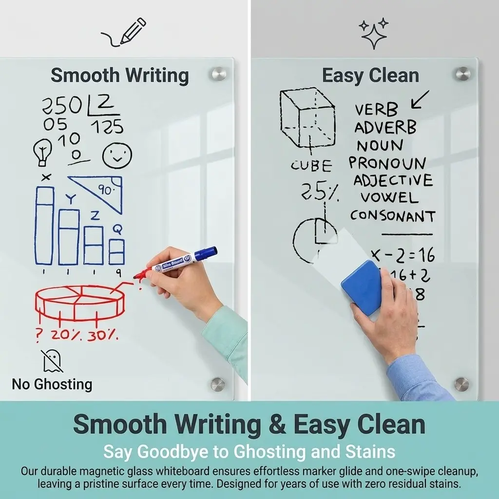 Glass Dry Erase Board, Magnetic Glass Whiteboard for Wall - 图片 2