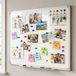 White Frame Magnetic Photo and Memo Whiteboard