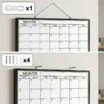 Black Frame Monthly Calendar Whiteboard with Notes Area