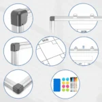 Silver Frame Magnetic Monthly Calendar Whiteboard