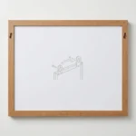 Wood Frame Monthly Calendar Whiteboard with Blue Border
