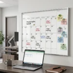 Wall-Mounted Monthly Calendar Whiteboard