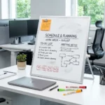 Silver Frame Desktop Whiteboard with Folding Stand