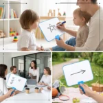 Blue Handle Mini Dry Erase Whiteboard Paddle