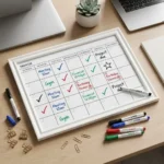 White Frame Monthly Calendar Dry Erase Board