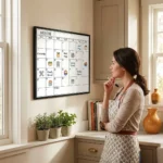 Black Frame Monthly Calendar Whiteboard with Notes Area