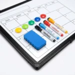 Black Frame Magnetic Monthly Calendar Whiteboard