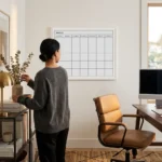 White Frame Monthly Calendar Dry Erase Board