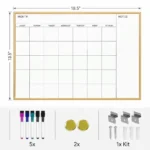 Monthly Calendar Whiteboard with Notes Sidebar