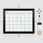 Black Frame Monthly Calendar Dry Erase Board