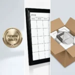 Black Frame Monthly Calendar Dry Erase Board